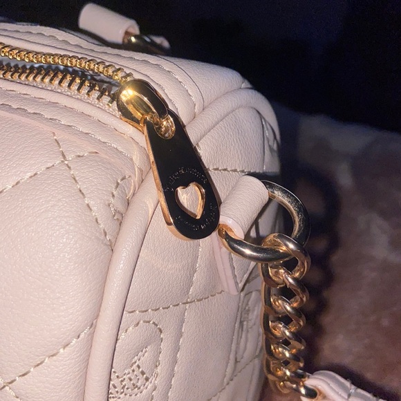 Beige Cream Quilted Fame Satchel